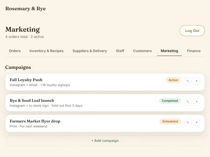 Marketing — Rosemary & Rye